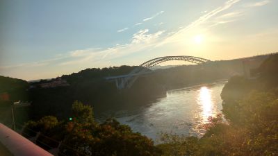 『渦潮と夕日と西海橋』